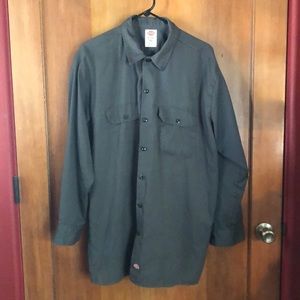 Dickies XL Dark Grey Button Up Work Shirt